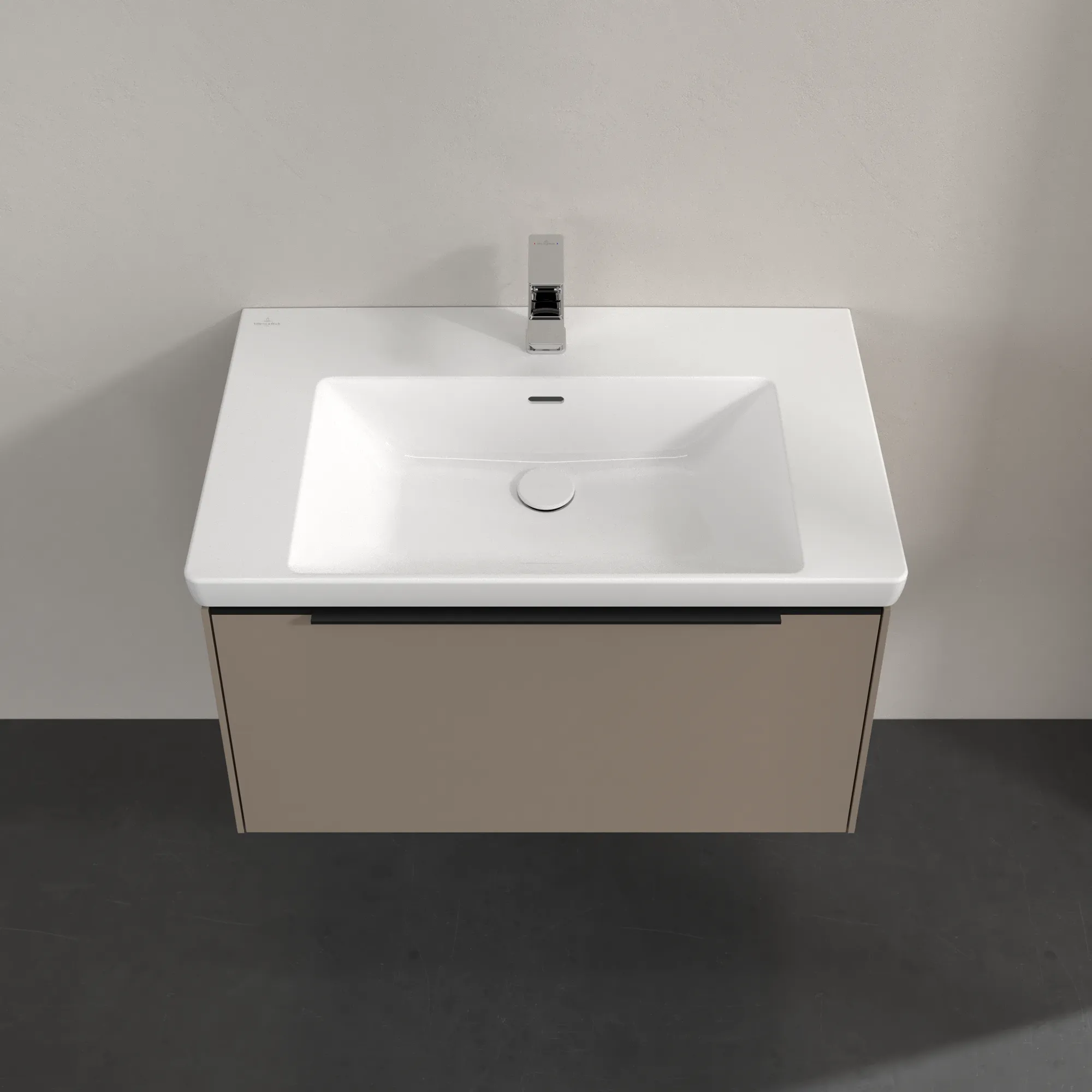 Villeroy & Boch Waschtischunterschrank „Subway 3.0“ für Schrankwaschtisch 772 × 429 × 478 mm Taupe, für Becken mittig