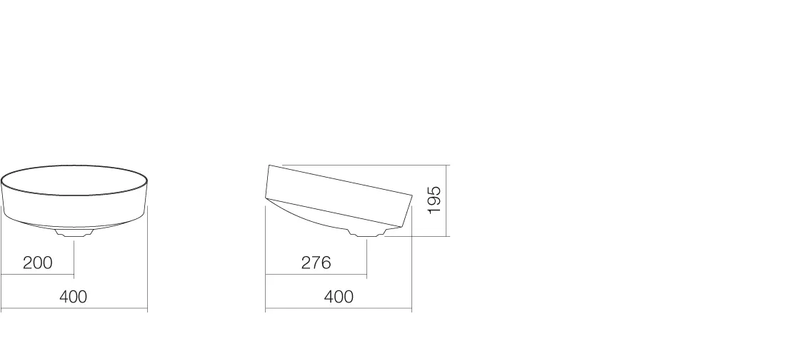 Waschbecken 400 × 195 mm in Mattschwarz