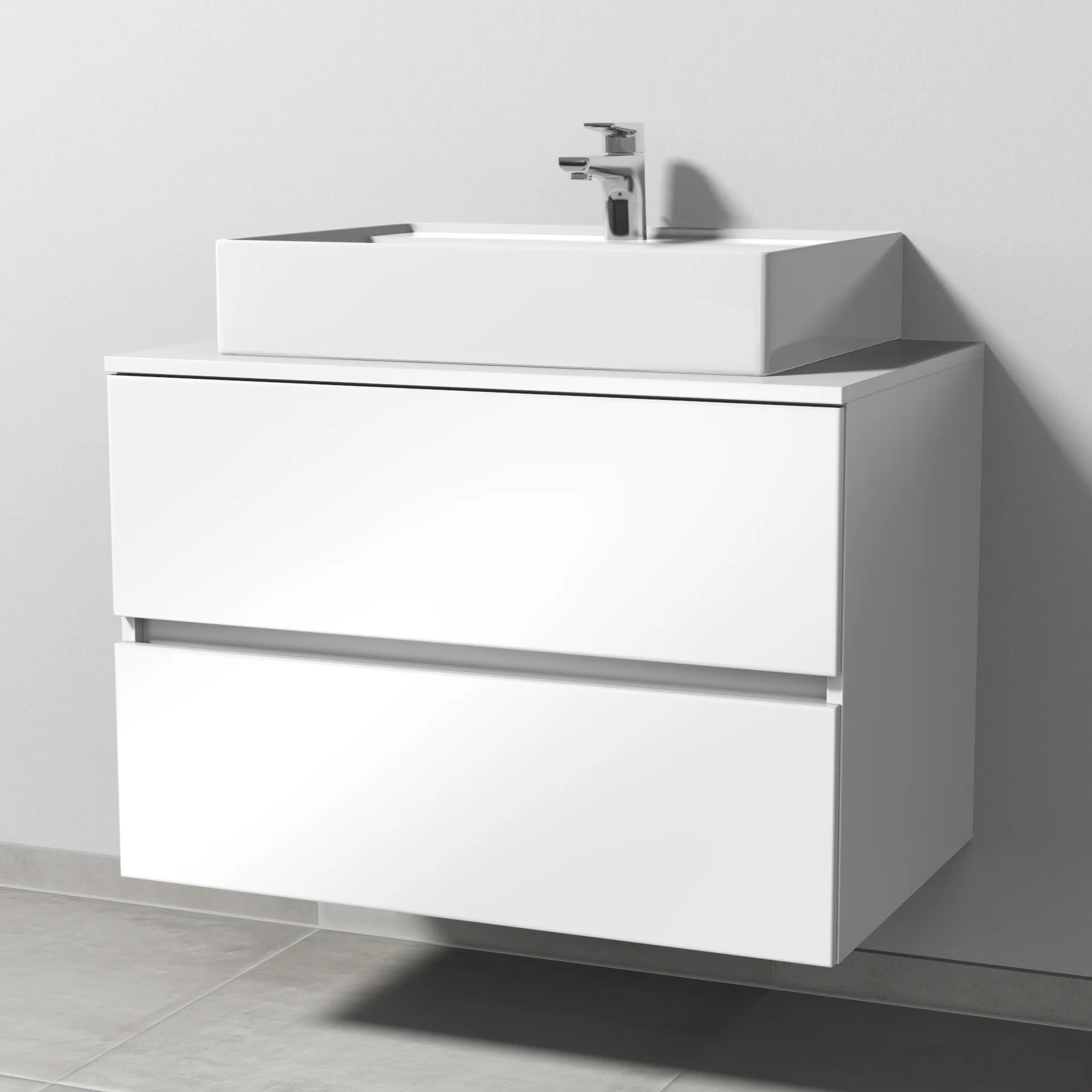 Sanipa Waschtischunterschrank „Solo One“ 800 × 561 × 520 mm in Weiß (glanz)