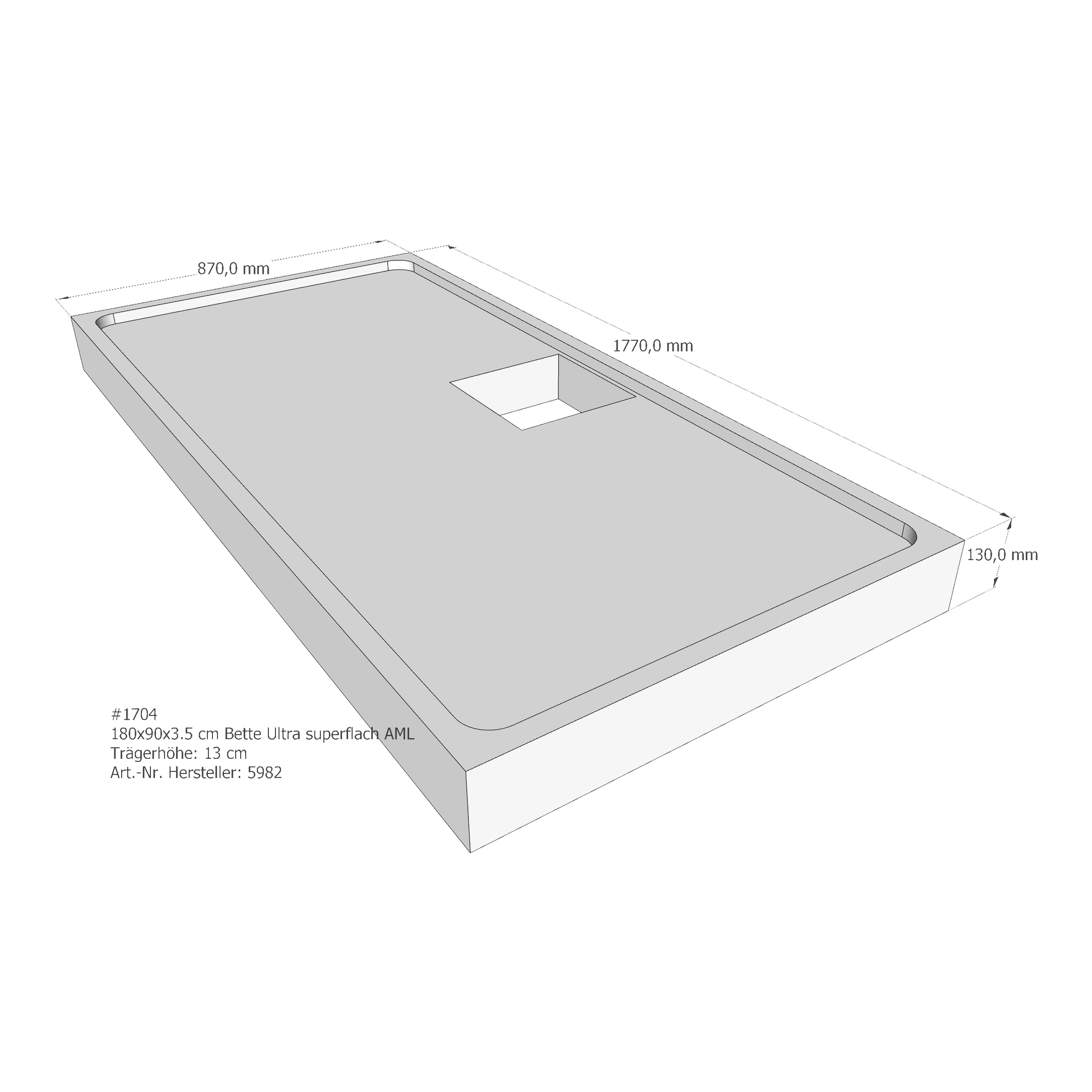 Duschwannenträger für Bette Ultra (superflach) 180 × 90 × 3,5 cm Breite: 90 cm / Länge: 180 cm Duschwannenträger für Bette Ultra (superflach) 180 × 90 × 3,5 cm Breite: 90 cm / Länge: 180 cm