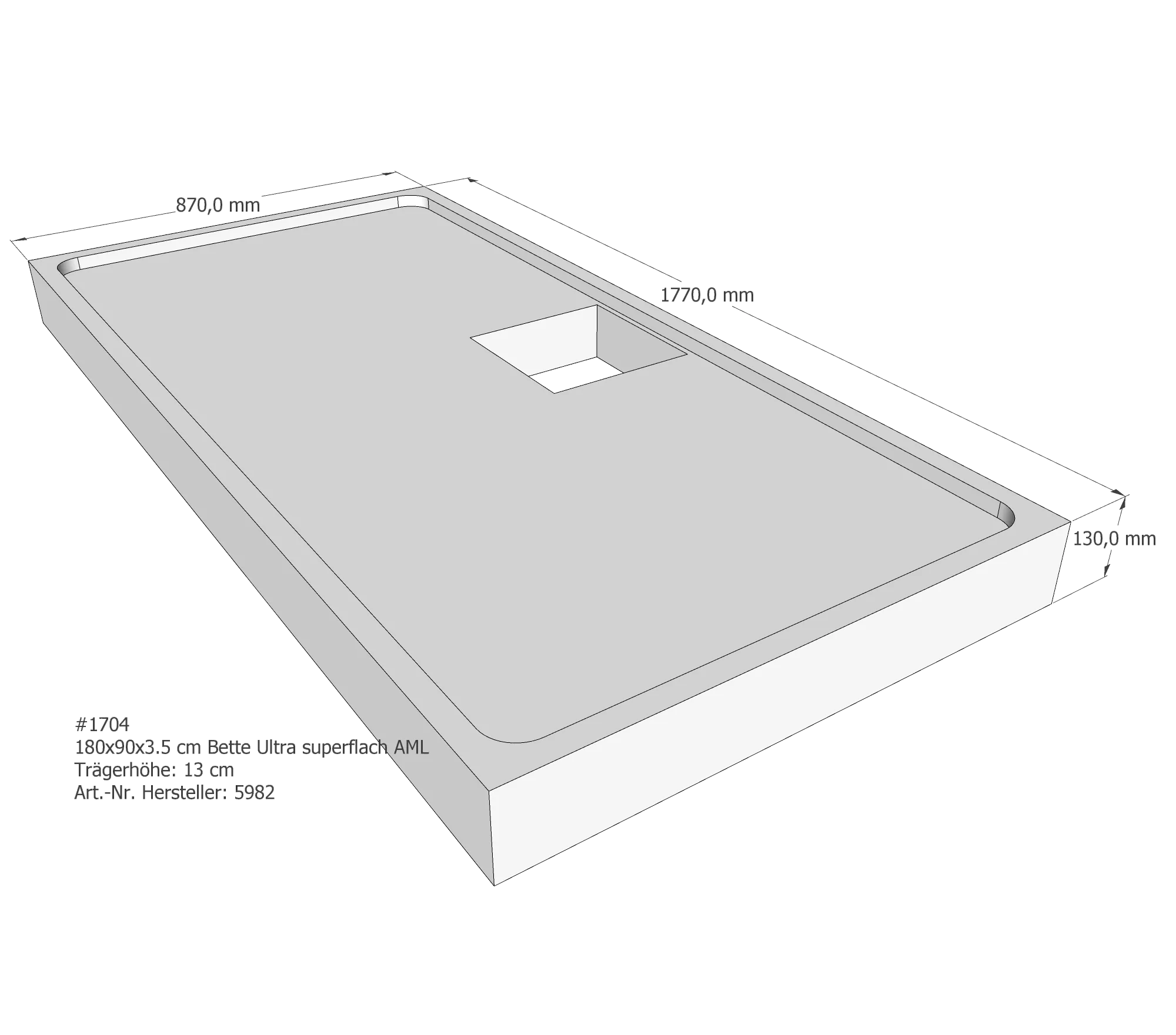 Duschwannenträger für Bette Ultra (superflach) 180 × 90 × 3,5 cm Breite: 90 cm / Länge: 180 cm Duschwannenträger für Bette Ultra (superflach) 180 × 90 × 3,5 cm Breite: 90 cm / Länge: 180 cm