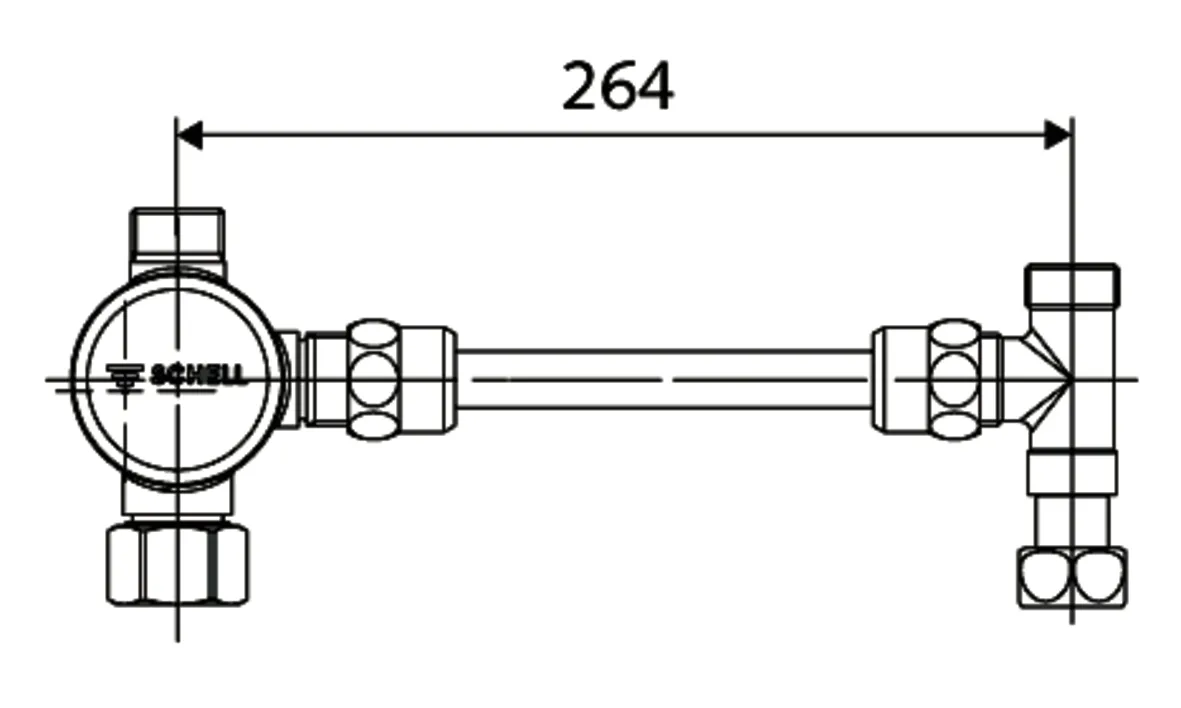 Eckventil-Thermostat Set, Starre Ausführung