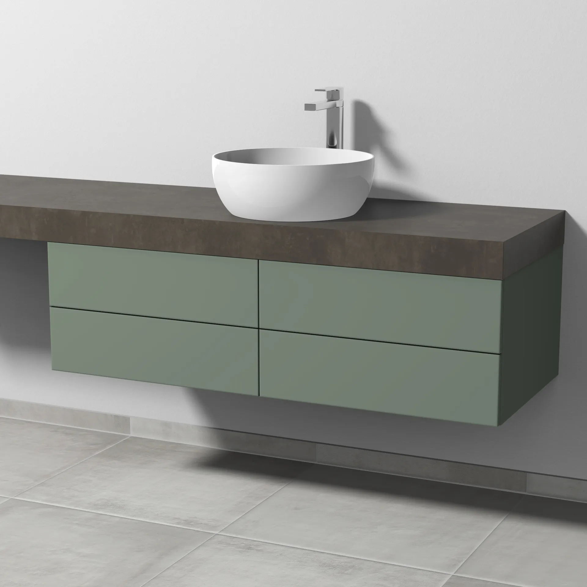 Sanipa Waschtischunterschrank „2morrow“ 1200 × 340 × 520 mm in Soft-Green