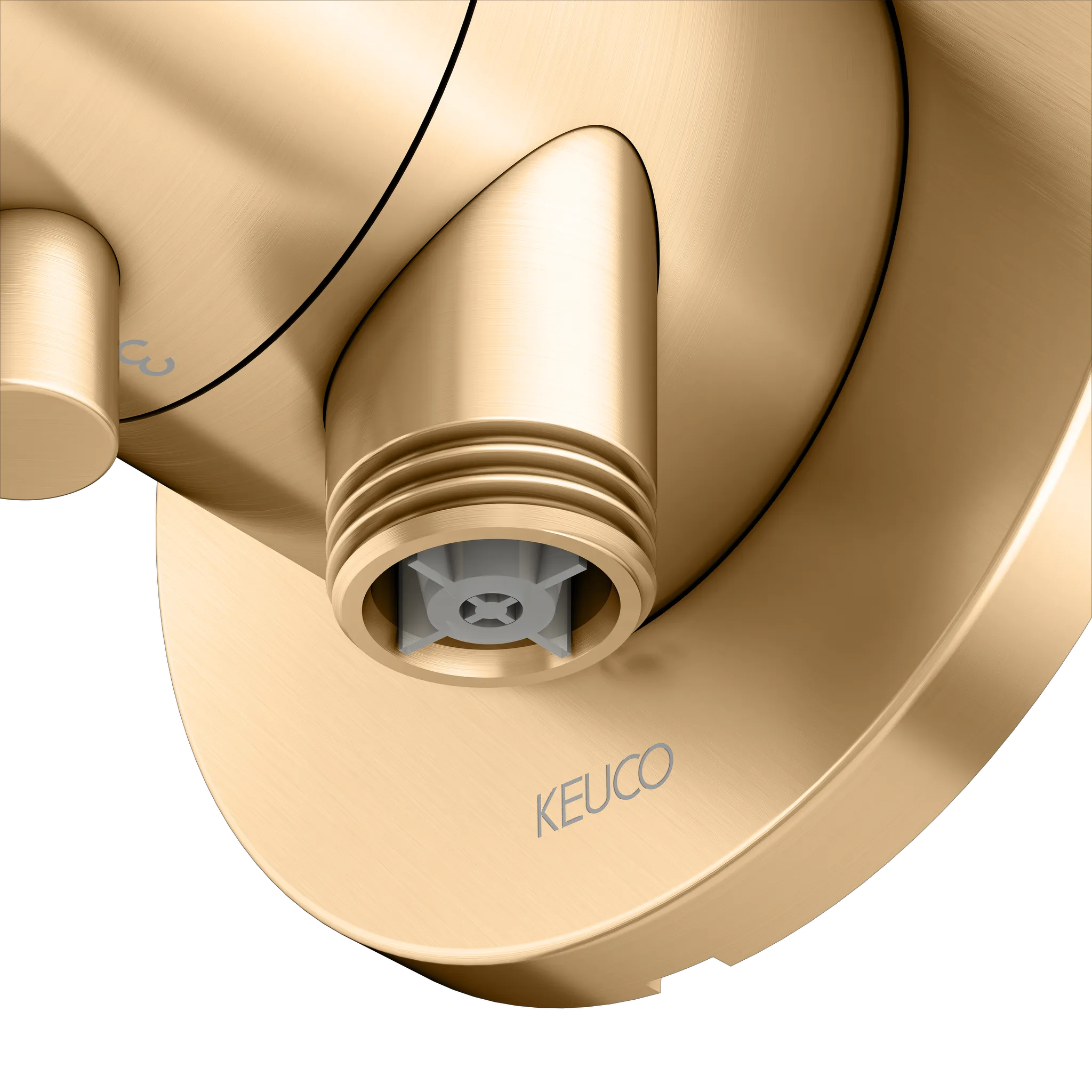 IXMO 3-Wege Ab- u. Umstellventil UP IXMO Comfort, rund Messing gebürstet