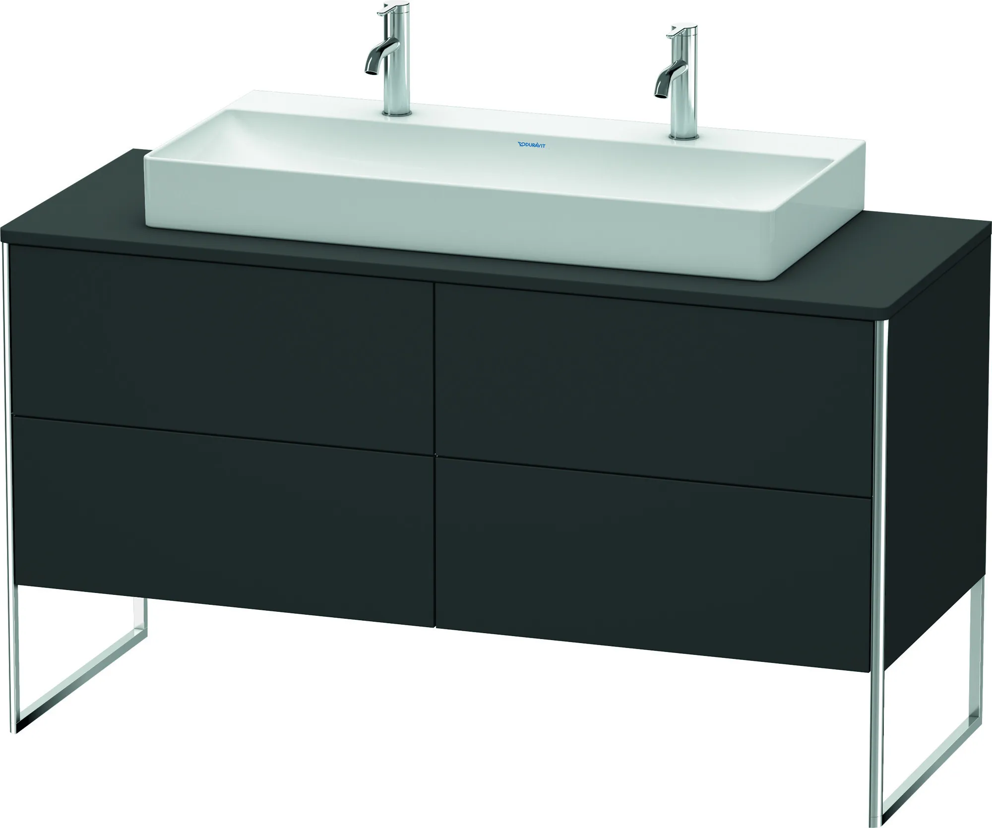 Duravit Waschtischunterschrank bodenstehend „XSquare“ 140 × 77,8 × 54,8 cm Graphit Supermatt Duravit Waschtischunterschrank bodenstehend „XSquare“ 140 × 77,8 × 54,8 cm Graphit Supermatt