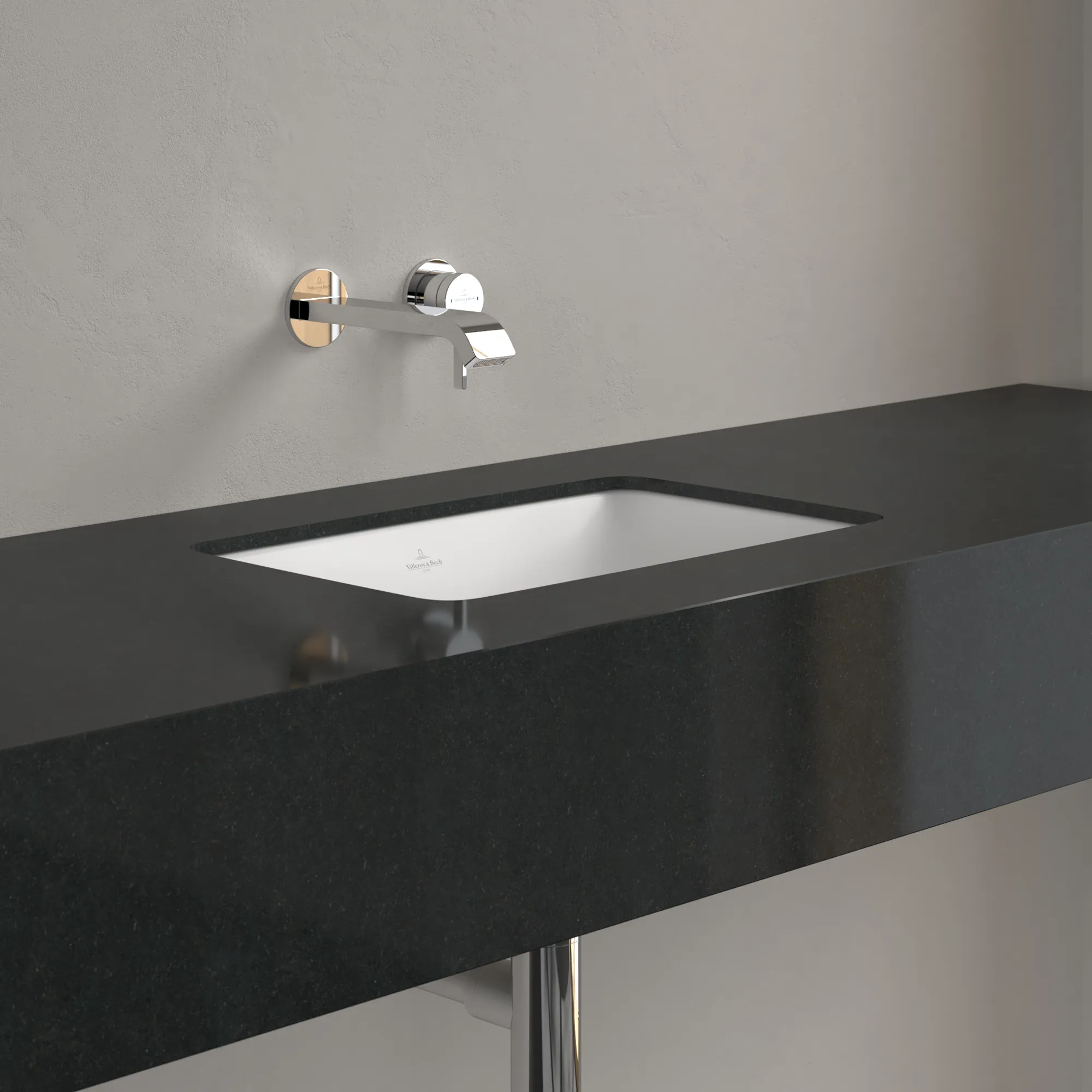 Villeroy & Boch Unterbauwaschtisch aus TitanCeram „Loop & Friends“ 510 × 340 × 185 mm, ohne Hahnlochbohrung in Stone White Villeroy & Boch Unterbauwaschtisch aus TitanCeram „Loop & Friends“ 510 × 340 × 185 mm, ohne Hahnlochbohrung in Stone White