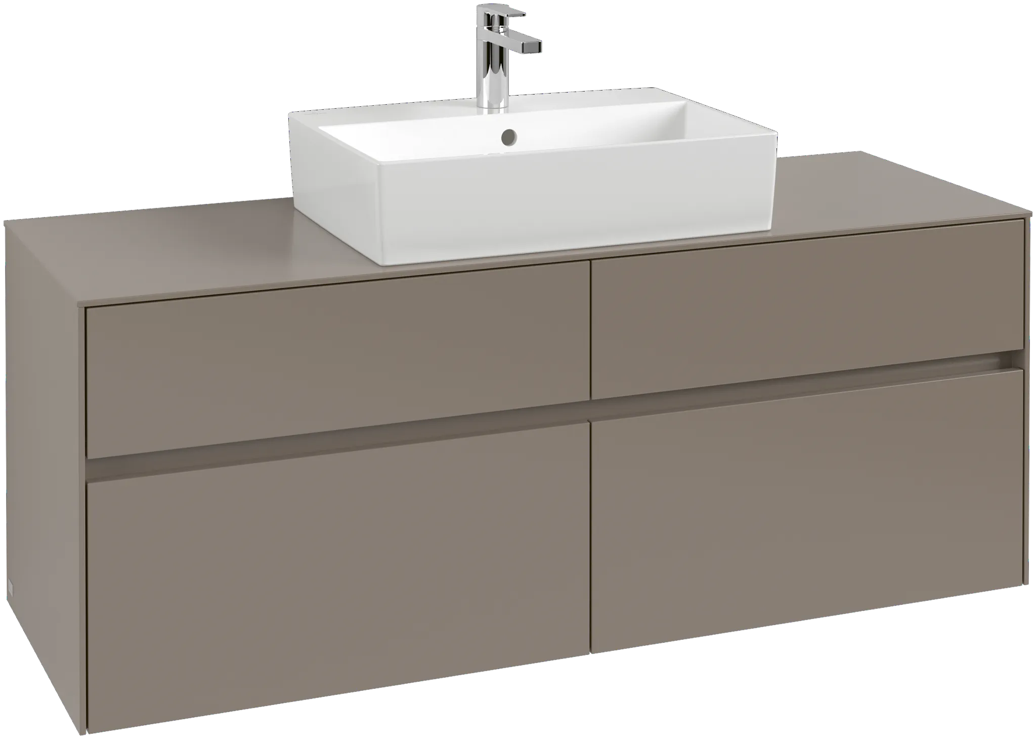 Villeroy & Boch Waschtischunterschrank „Collaro“ 1400 × 548 × 500 mm Black Oak, mit Beleuchtung, für Becken mittig