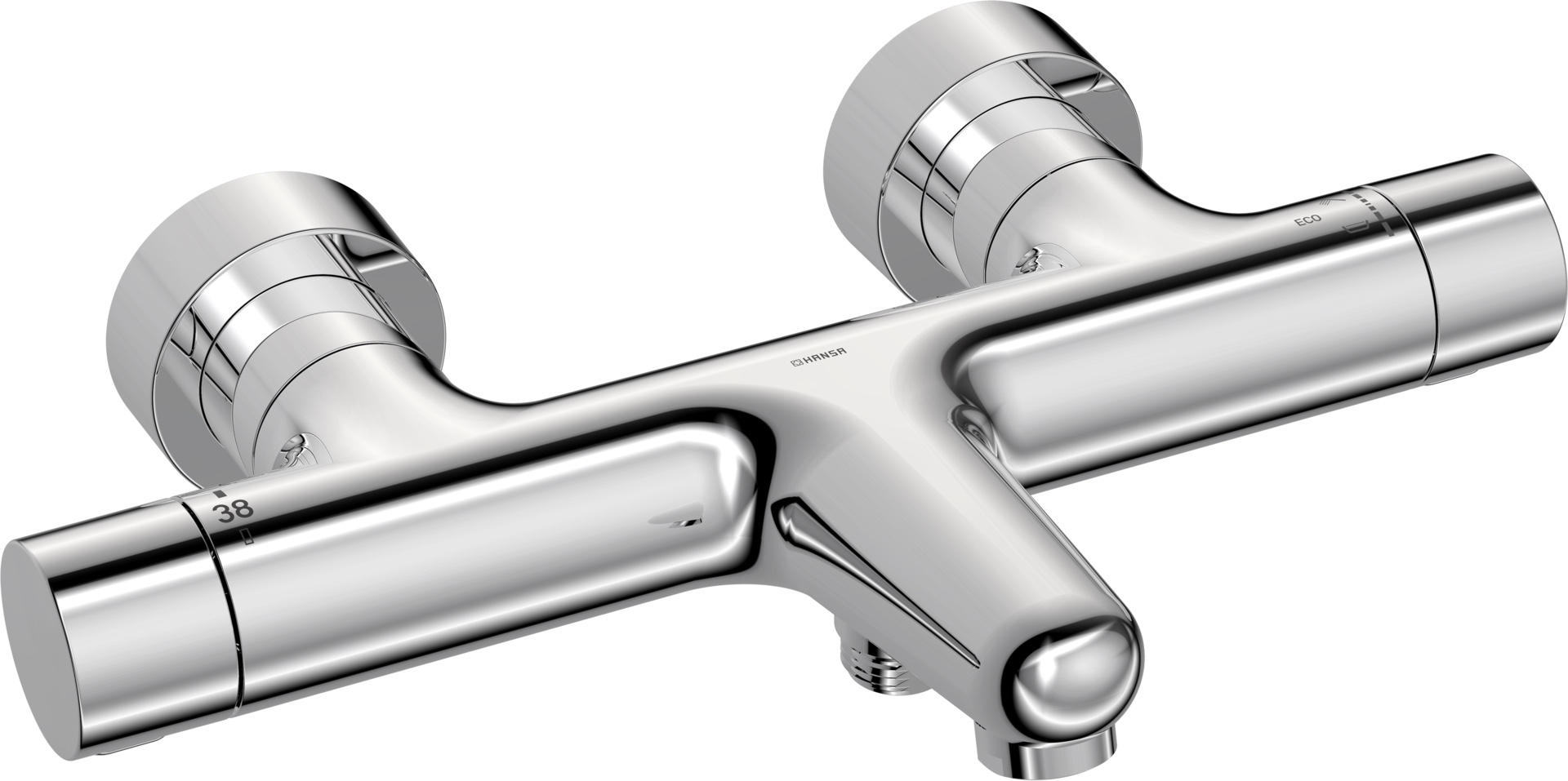 HansaPRISMA Wannen- und Brausearmatur Wandmontage Thermostat Chrom HansaPRISMA Wannen- und Brausearmatur Wandmontage Thermostat Chrom
