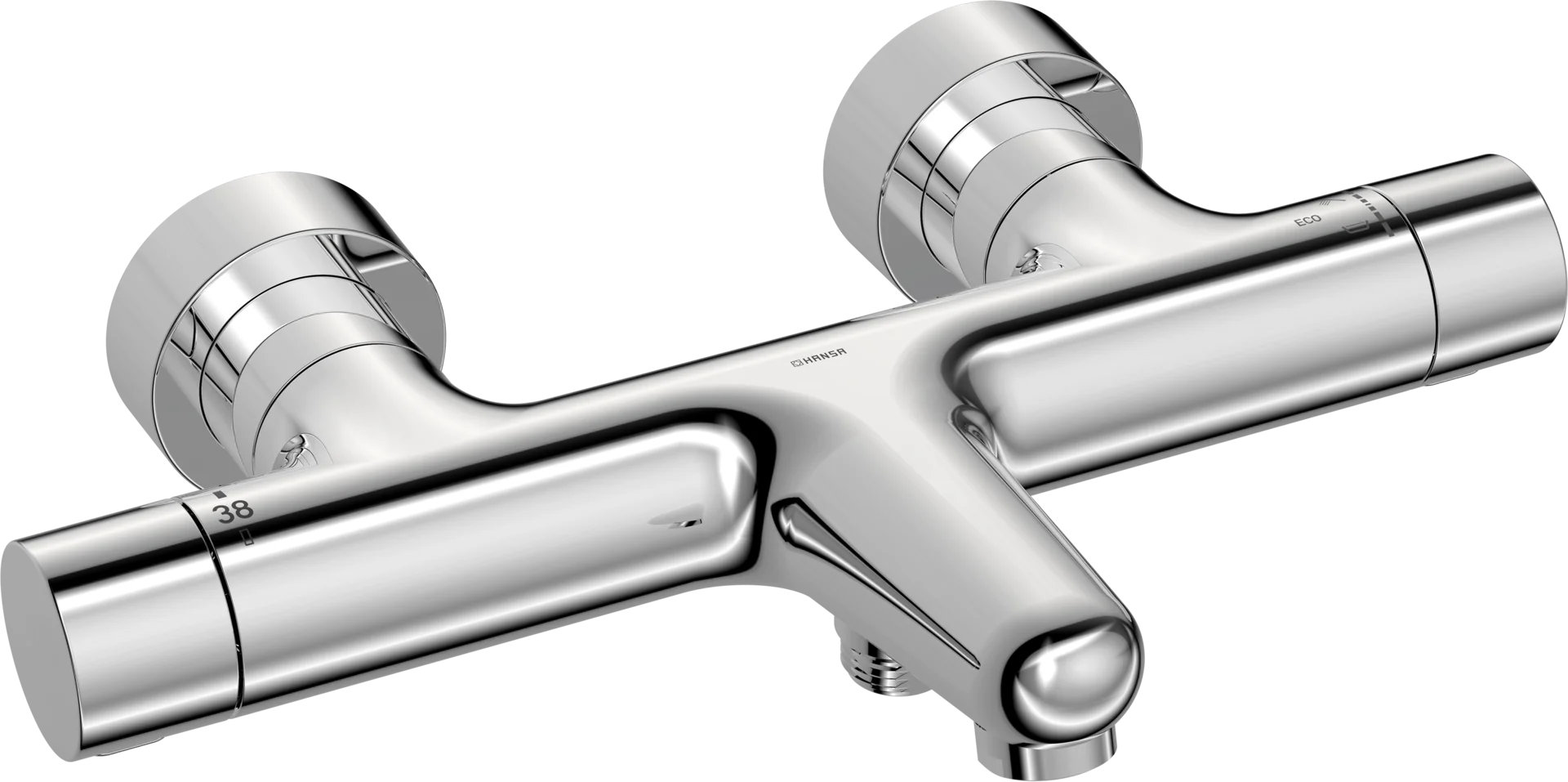 HansaPRISMA Wannen- und Brausearmatur Wandmontage Thermostat Chrom