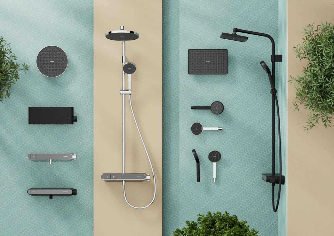 Activera Q Showerpipe 290/180 1jet EcoSmart mit ShowerTablet Select 360 Varia, Oberfläche: Chrom Activera Q Showerpipe 290/180 1jet EcoSmart mit ShowerTablet Select 360 Varia, Oberfläche: Chrom