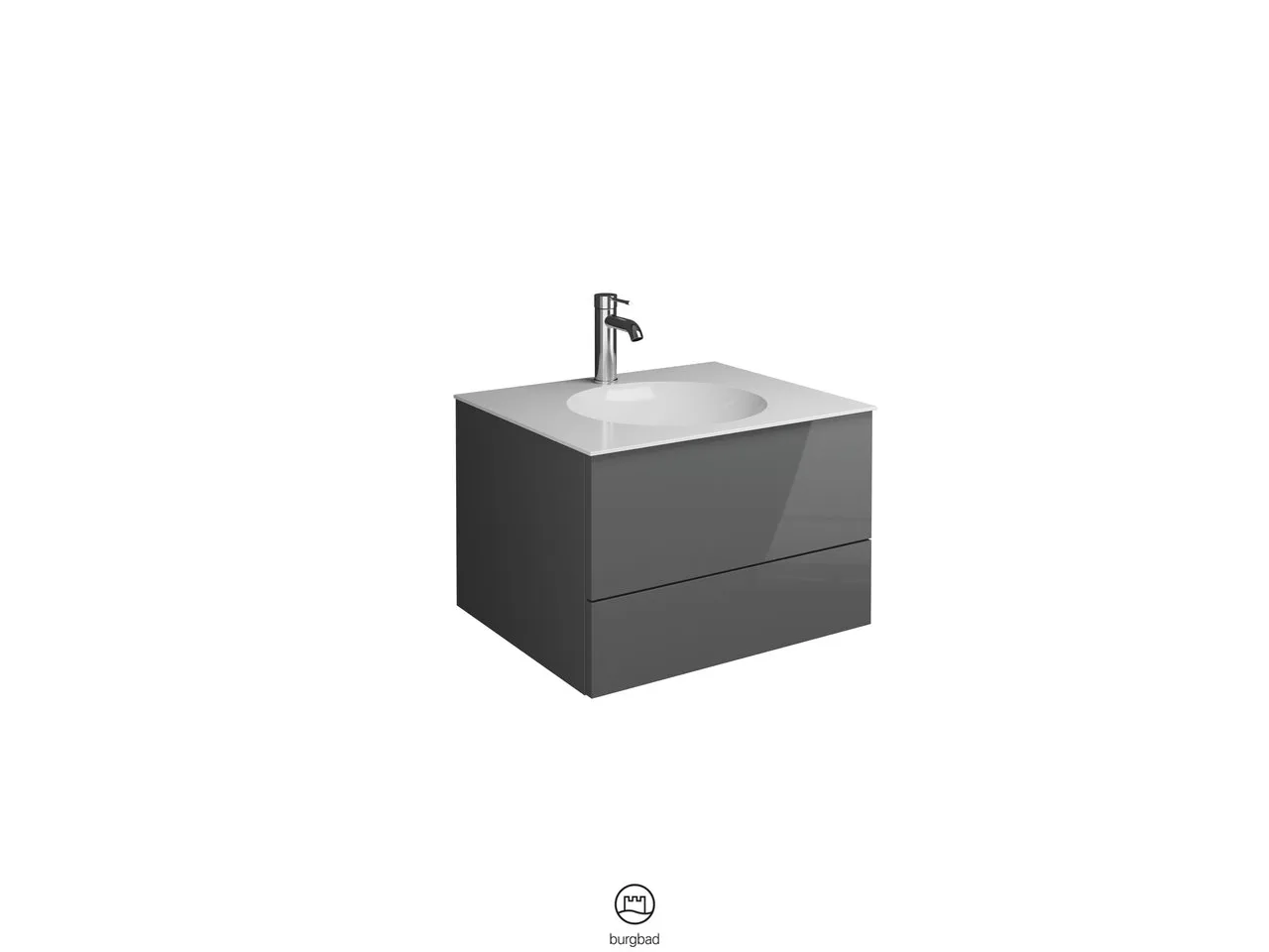 burgbad Coco HGL Waschtisch Set SFHR060 Mineralguss 505x606x406
