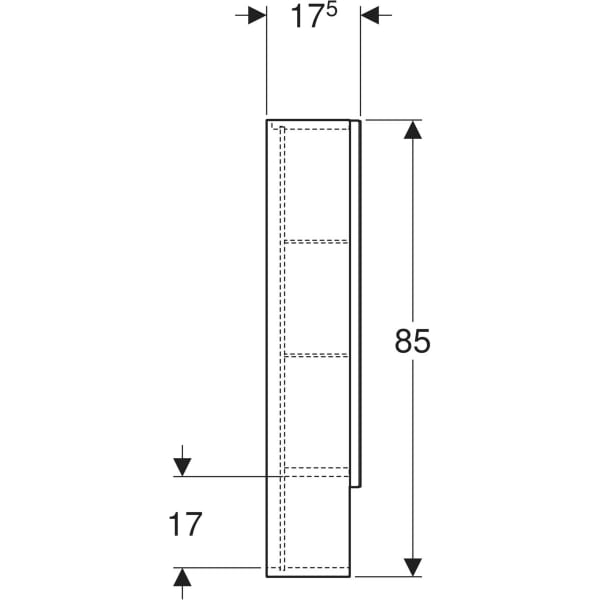 Renova Plan Spiegelschrank mit zwei Türen: 58.8x85x17.5cm, weiß / lackiert hochglänzend