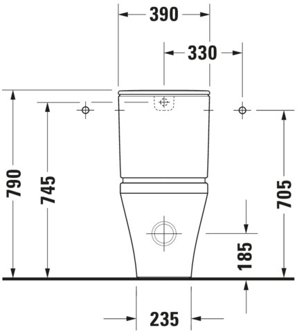 Stand-WC Kombi DuraStyle 700 mm Tiefspüler, fürSPK, Abg.Vario, weiß