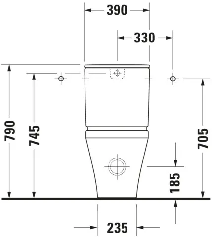 Stand-WC Kombi DuraStyle 700 mm Tiefspüler,f.SPK,Abg.Vario,weiß,HYG