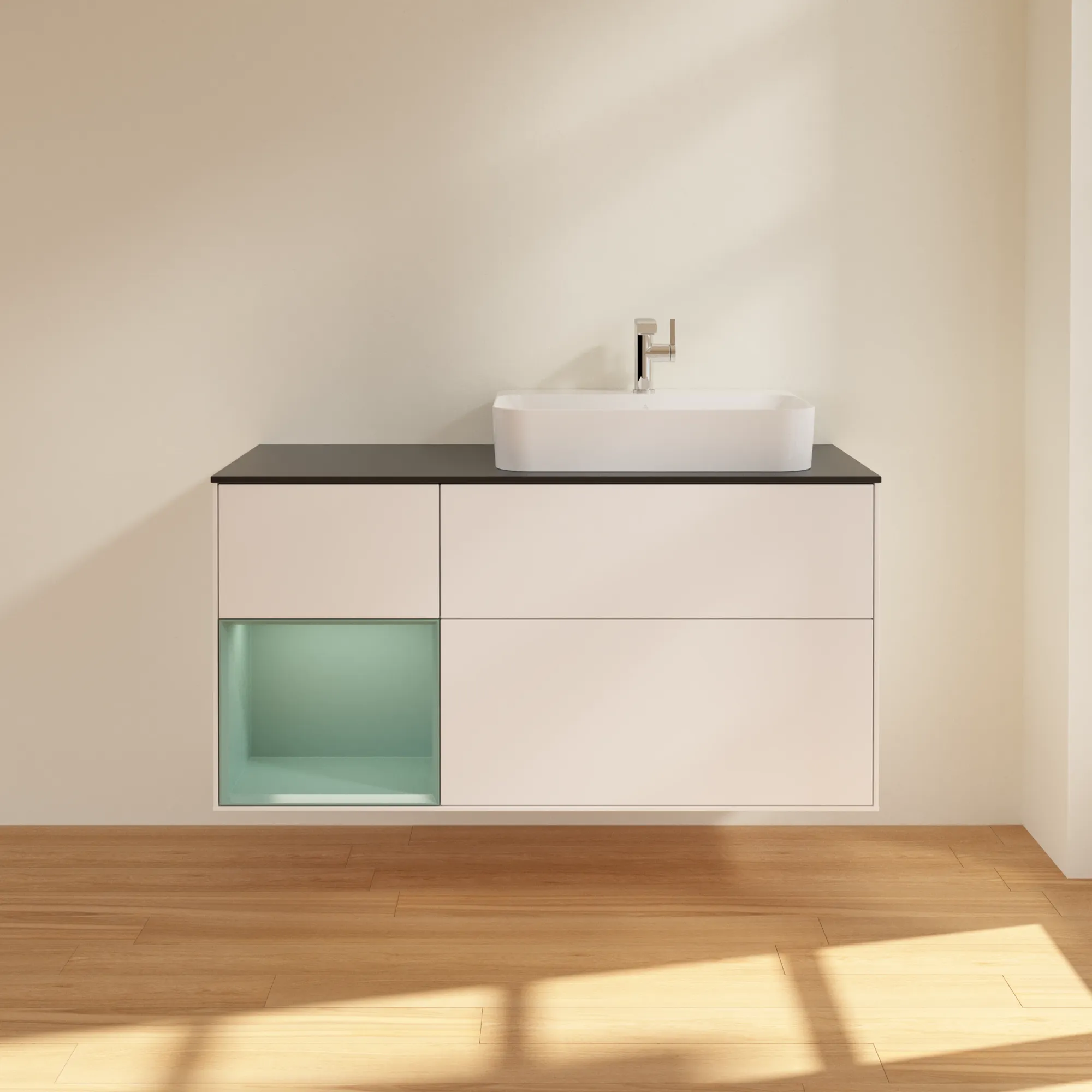 Villeroy & Boch Waschtischunterschrank „Finion“ für Schrankwaschtisch 1200 × 603 × 501 mm White Matt Lacquer, für Becken rechts Villeroy & Boch Waschtischunterschrank „Finion“ für Schrankwaschtisch 1200 × 603 × 501 mm White Matt Lacquer, für Becken rechts
