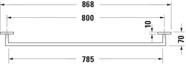 Duravit Badetuchhalter „Karree“, Befestigung sichtbar, 1-armig 80 cm Duravit Badetuchhalter „Karree“, Befestigung sichtbar, 1-armig 80 cm