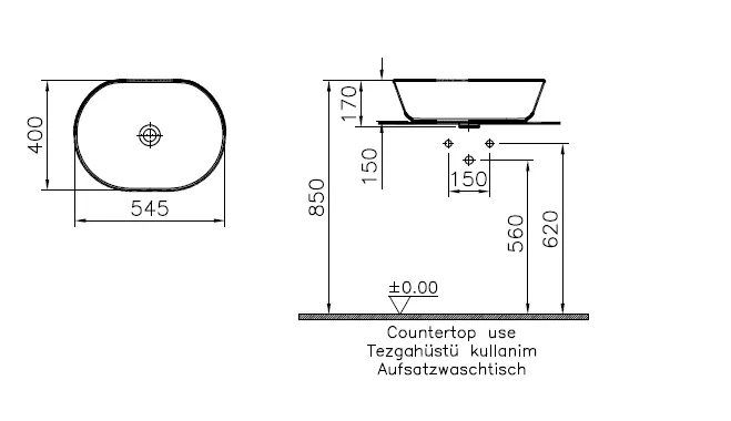 VitrA Geo Aufsatzschale oval 55 x 40 cm Weiß Hochglanz VitrA Geo Aufsatzschale oval 55 x 40 cm Weiß Hochglanz