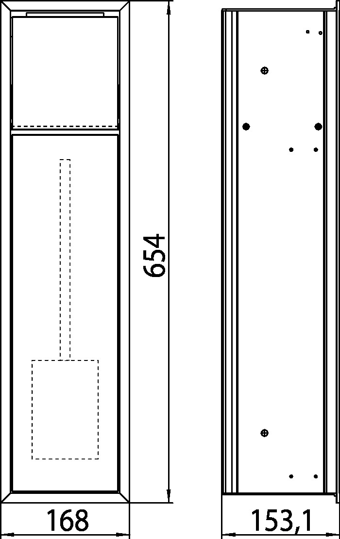 emco WC-Modul „asis module 150“ 16,8 × 65,4 × 15,31 cm in chrom / optiwhite