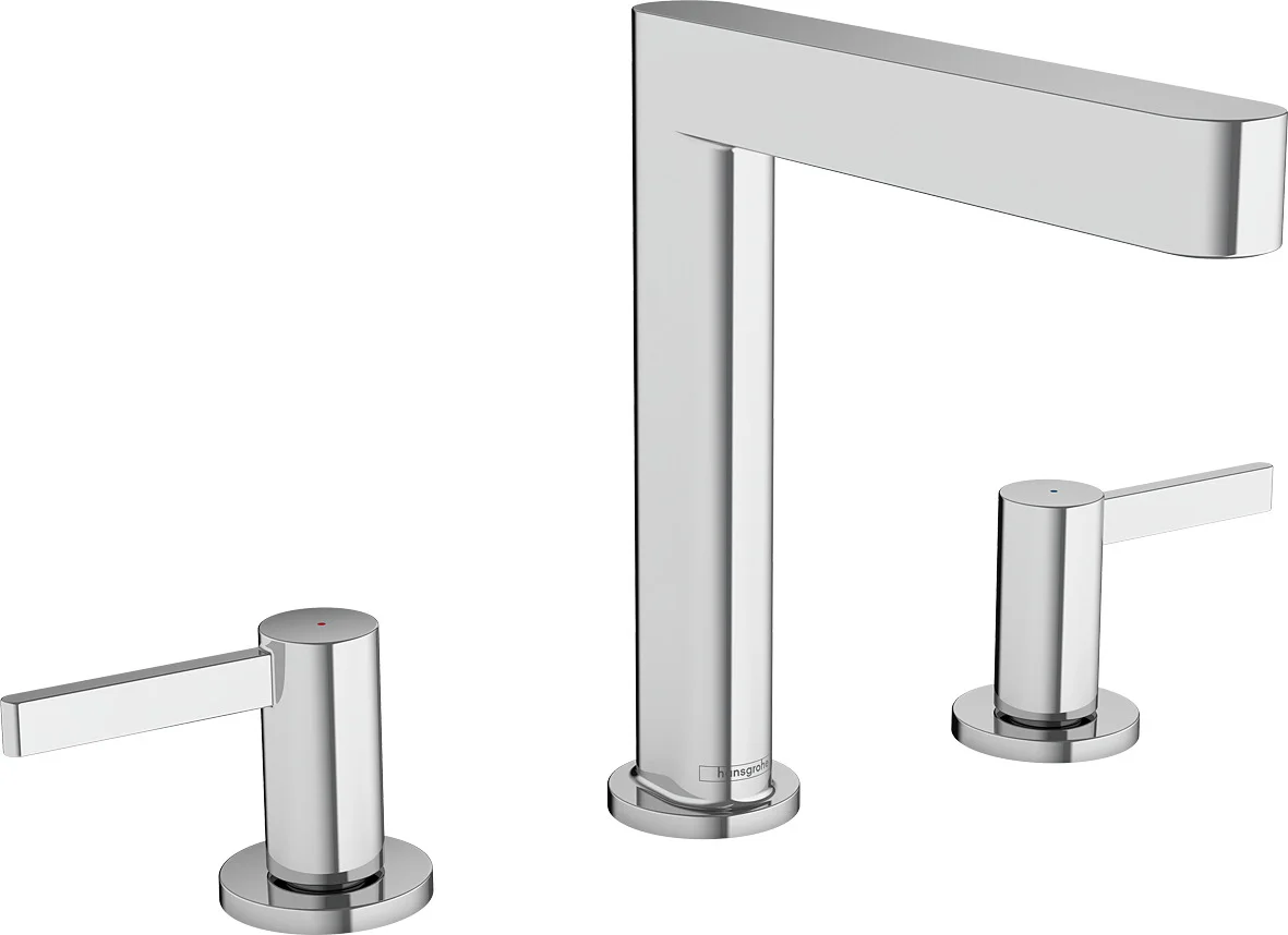 Hansgrohe Finoris 3-Loch Waschtischarmatur Chrom, Ausladung 169 mm, Auslaufhöhe 162 mm, Hebelgriff, Laminarstrahl, max. Durchfluss 5 l/min Hansgrohe Finoris 3-Loch Waschtischarmatur Chrom, Ausladung 169 mm, Auslaufhöhe 162 mm, Hebelgriff, Laminarstrahl, max. Durchfluss 5 l/min