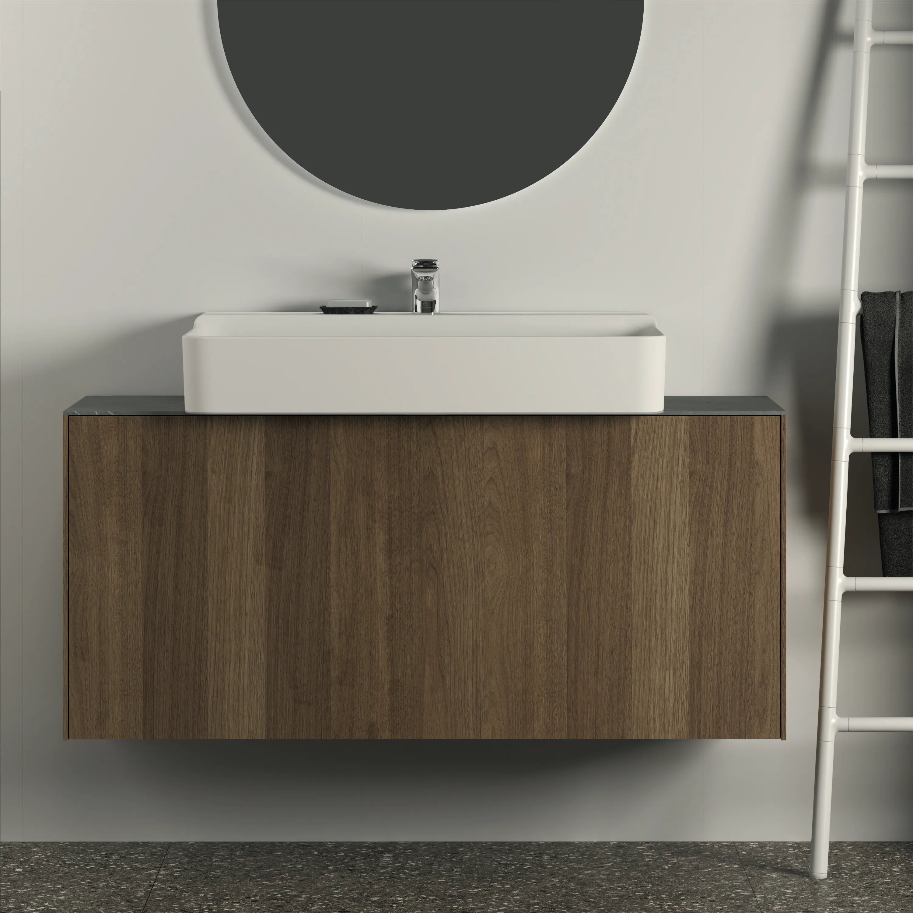 Ideal Standard Waschtischunterschrank „Conca“ 120 × 54 × 37,3 cm Walnuss dunkel Furnier Ideal Standard Waschtischunterschrank „Conca“ 120 × 54 × 37,3 cm Walnuss dunkel Furnier