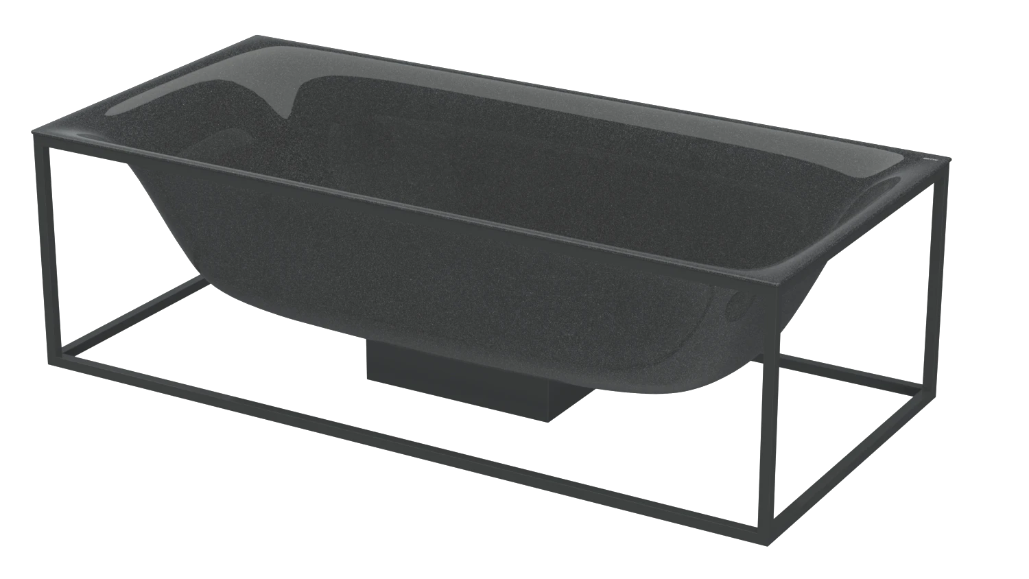 Bette BetteLux Shape Badewanne, Rechteck, 1900x900x450 mm, Midnight, glasierter Titan-Stahl, Freistehend, 2-Sitzer