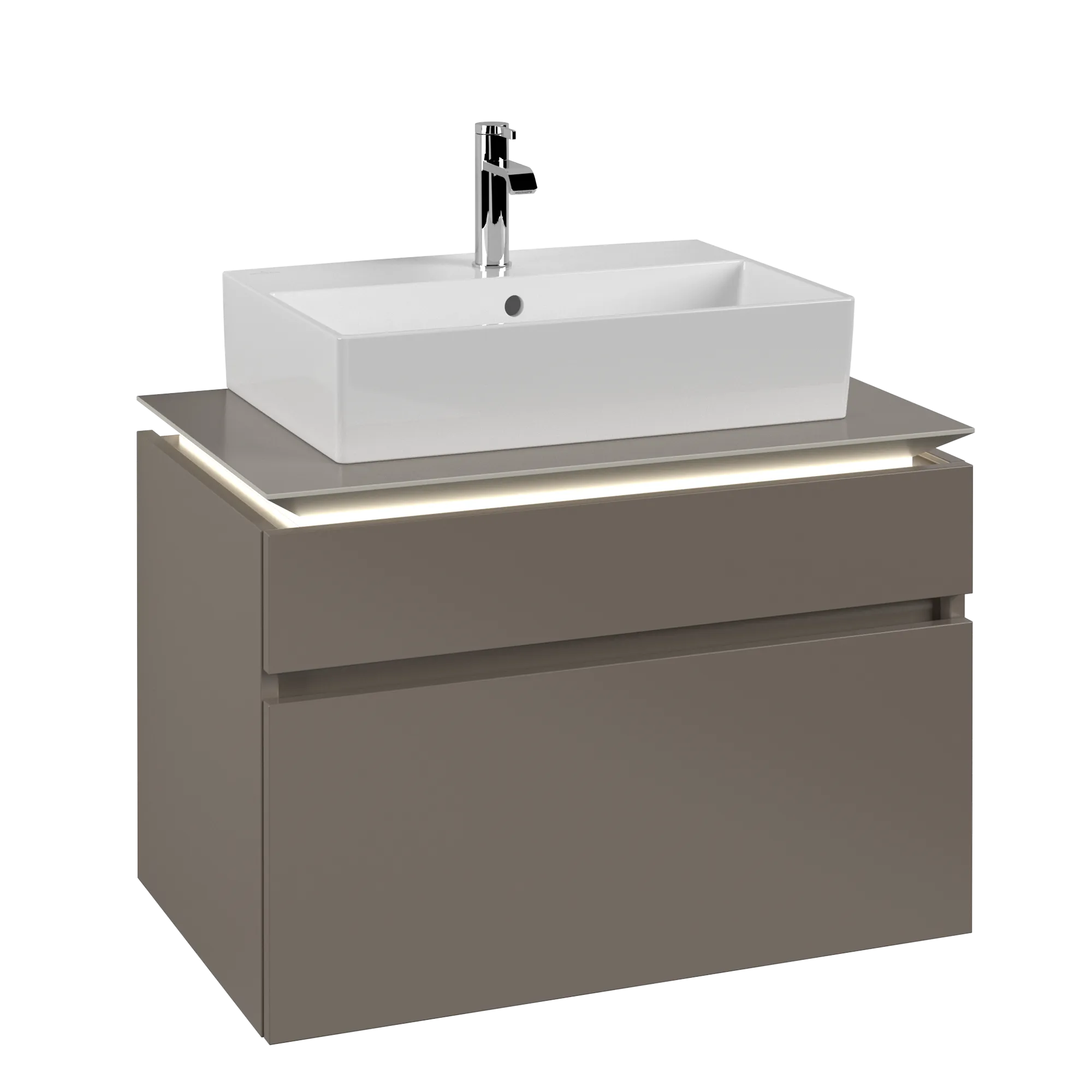 Villeroy & Boch Waschtischunterschrank „Legato“ für Schrankwaschtisch 800 × 550 × 500 mm Truffle Grey, für Becken mittig