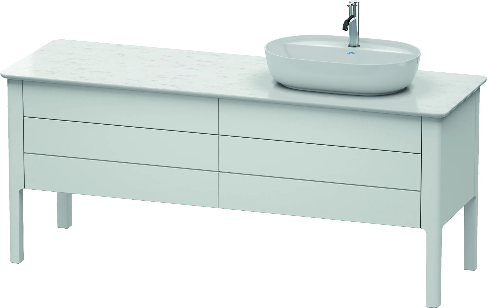 Duravit Waschtischunterschrank bodenstehend „Luv“ 173,3 × 74,3 × 57 cm Weiß Seidenmatt Duravit Waschtischunterschrank bodenstehend „Luv“ 173,3 × 74,3 × 57 cm Weiß Seidenmatt