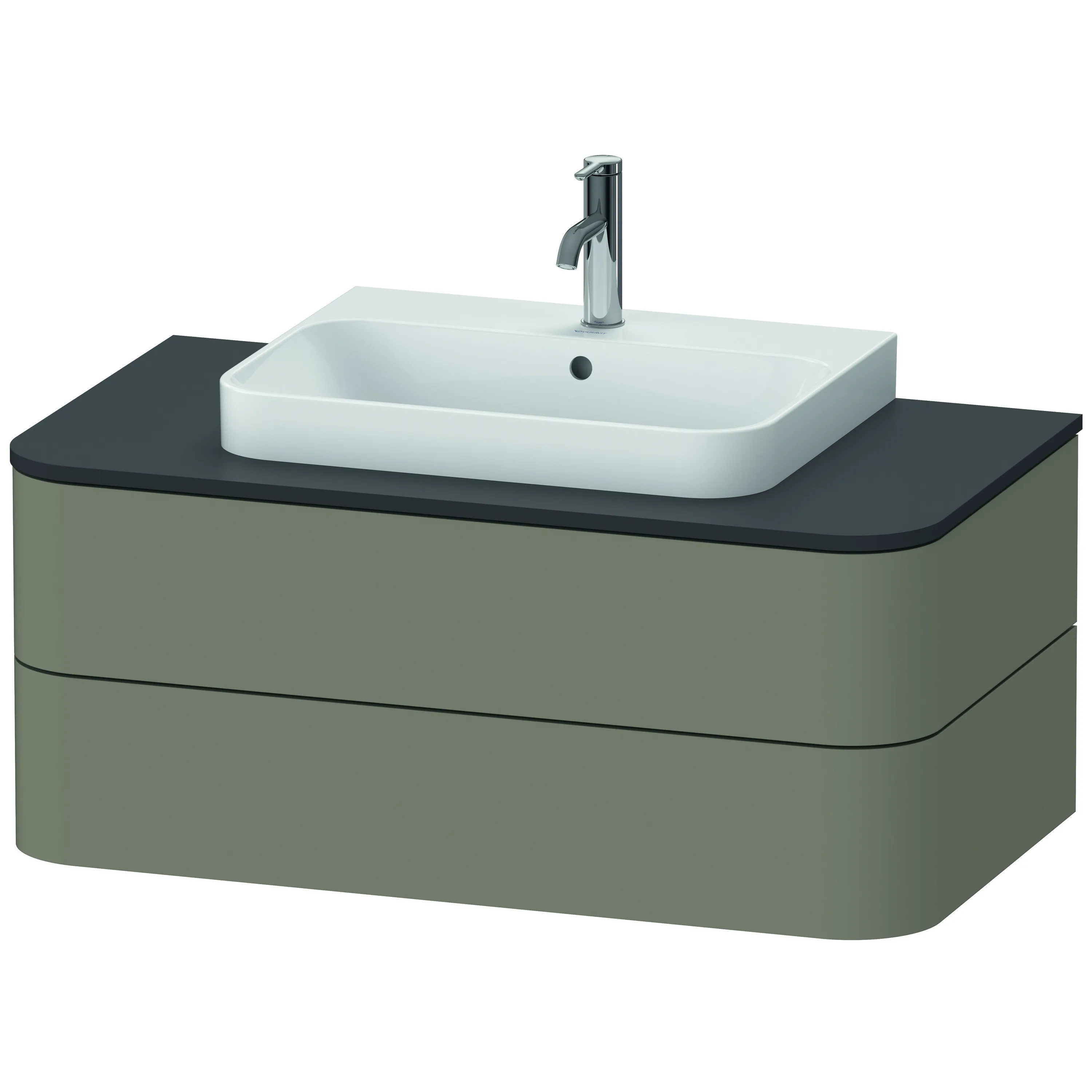 Duravit Waschtischunterschrank wandhängend „Happy D.2 Plus“ 100 × 40,8 × 55 cm Steingrau Seidenmatt Becken: mittig / Beleuchtung: ohne / Front- & Korpusfarbe: Steingrau Seidenmatt / Größe: 100 × 55 × 40,8 cm / Oberfläche: Lack / Schubladen: 2 Duravit Waschtischunterschrank wandhängend „Happy D.2 Plus“ 100 × 40,8 × 55 cm Steingrau Seidenmatt Becken: mittig / Beleuchtung: ohne / Front- & Korpusfarbe: Steingrau Seidenmatt / Größe: 100 × 55 × 40,8 cm / Oberfläche: Lack / Schubladen: 2