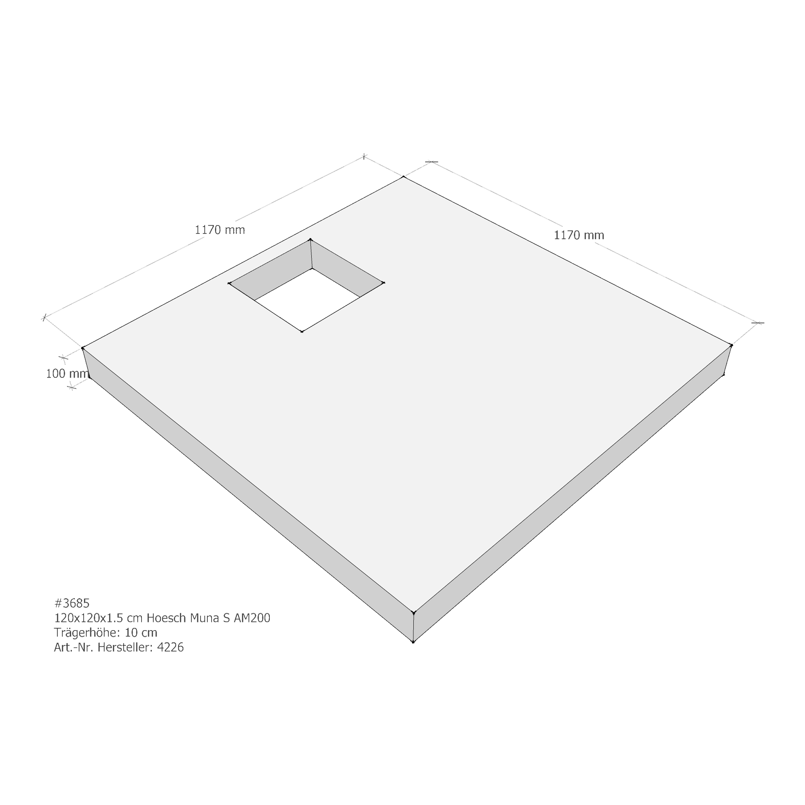 Duschwannenträger für Hoesch Muna S 120 × 120 × 1,5 cm Duschwannenträger für Hoesch Muna S 120 × 120 × 1,5 cm