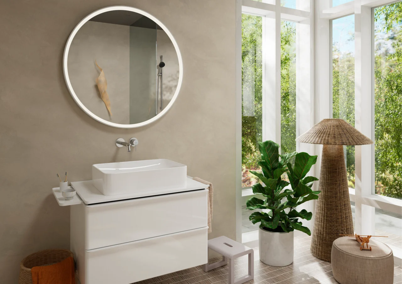 Hansgrohe Xelu Q Konsole, 780x540 mm, mittiger Beckenausschnitt, weiß hochglänzend