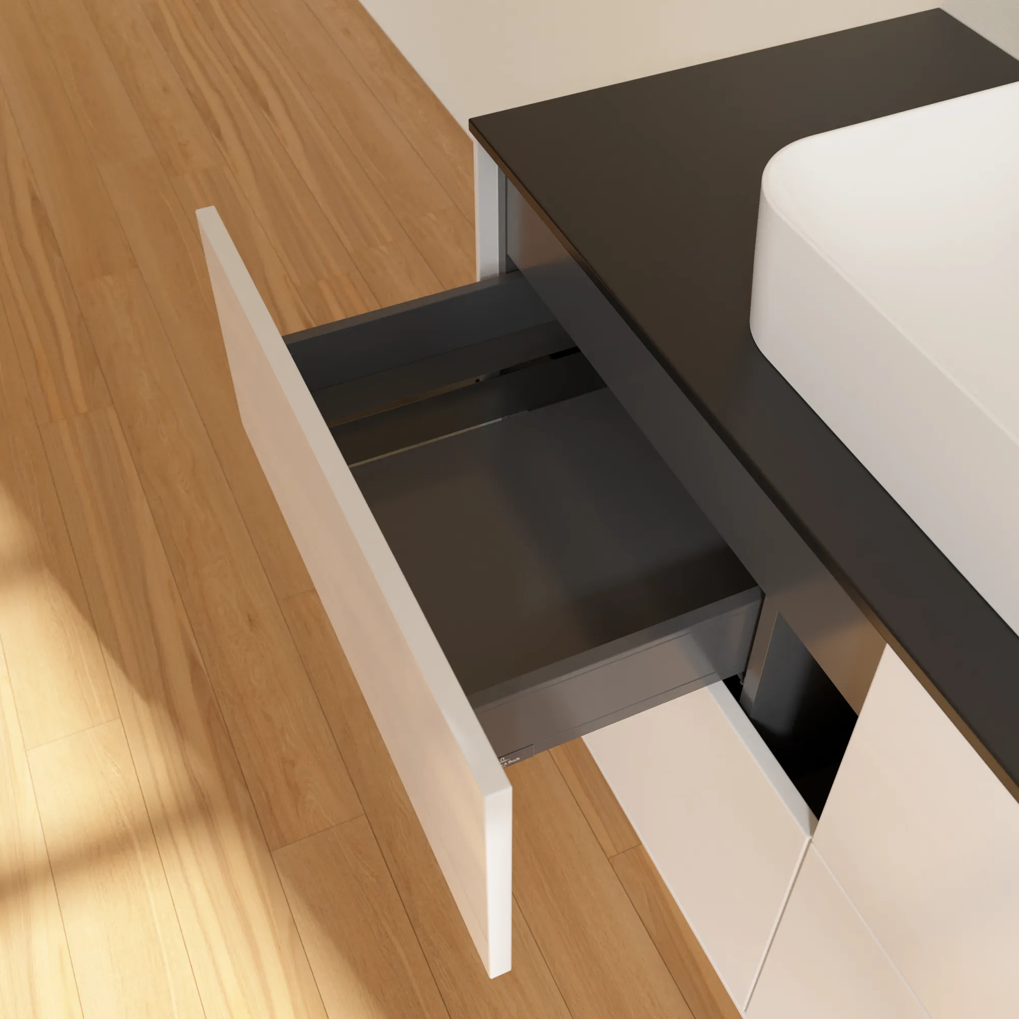 Villeroy & Boch Waschtischunterschrank „Finion“ für Schrankwaschtisch 1200 × 603 × 501 mm Glossy White Lacquer, für Becken mittig Villeroy & Boch Waschtischunterschrank „Finion“ für Schrankwaschtisch 1200 × 603 × 501 mm Glossy White Lacquer, für Becken mittig