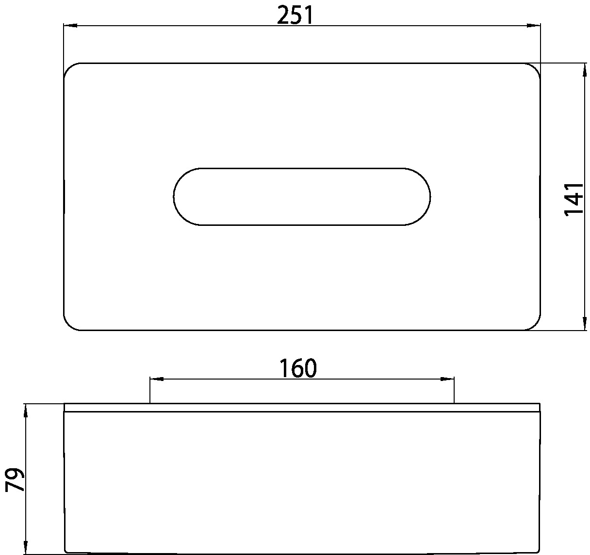 loft Kosmetiktuchbox Wandmodell, 250 × 79 × 140mm, chrom/weiss