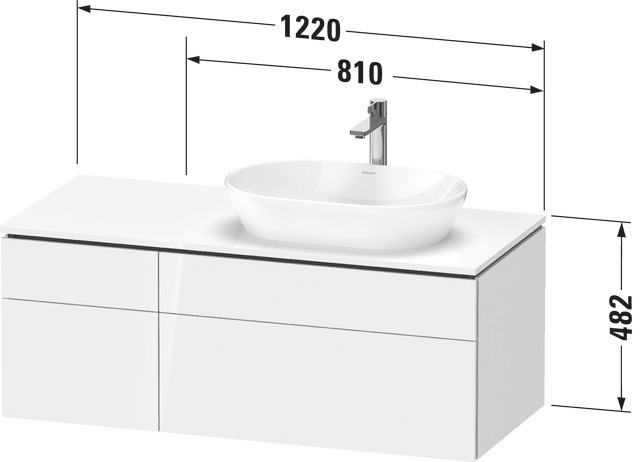 Duravit Waschtischunterschrank wandhängend „L-Cube“ 122 × 48,2 × 55 cm Weiß Matt, rechts Duravit Waschtischunterschrank wandhängend „L-Cube“ 122 × 48,2 × 55 cm Weiß Matt, rechts
