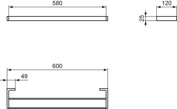 doppelte Handtuchhalter Conca Cube, eckig, 600mm, Brushed Gold doppelte Handtuchhalter Conca Cube, eckig, 600mm, Brushed Gold