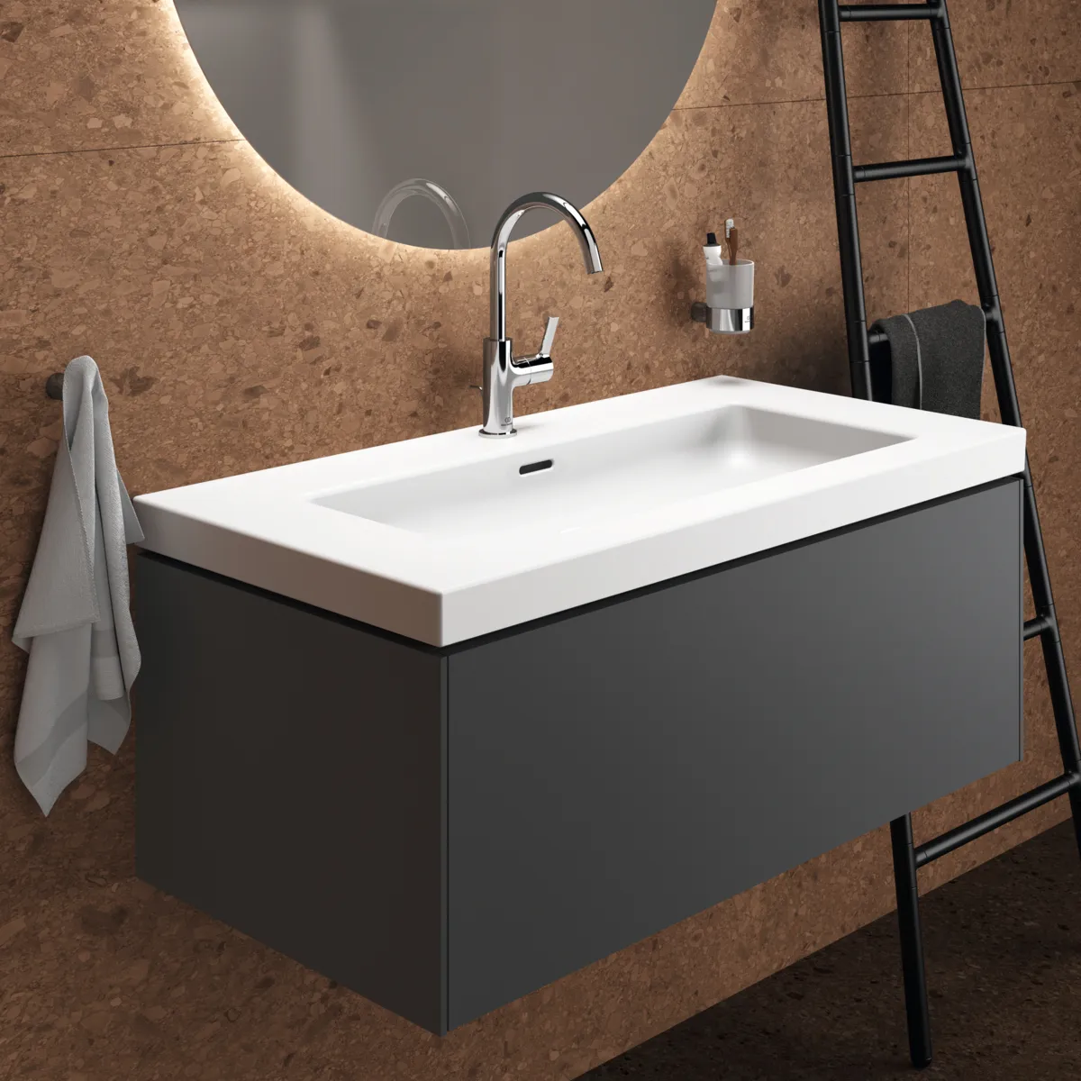 Handtuchhaken Conca, rund, Brushed Gold Handtuchhaken Conca, rund, Brushed Gold