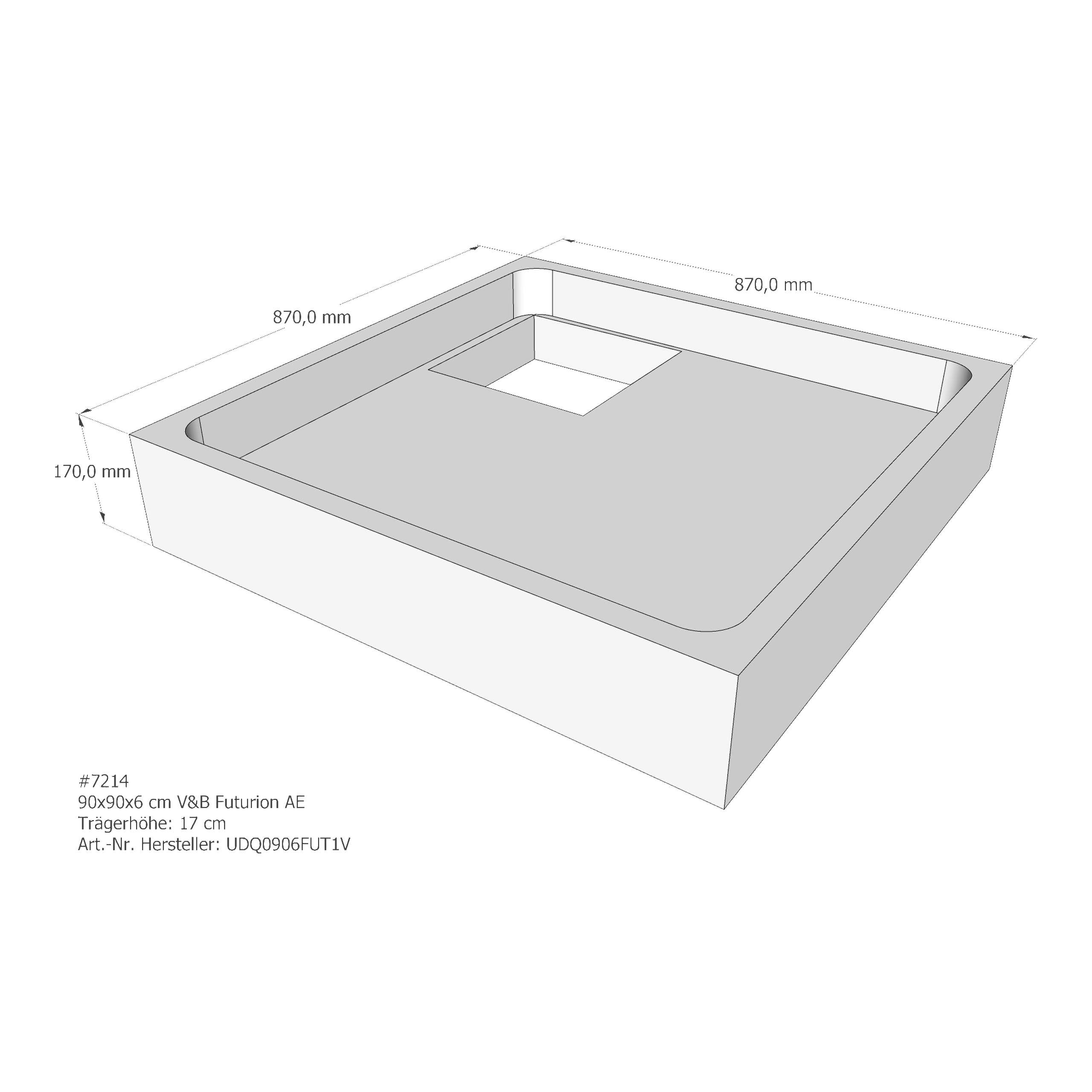 Duschwannenträger für Villeroy & Boch Futurion 90 × 90 × 6 cm