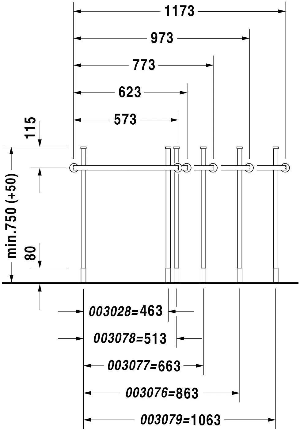 Duravit Happy D.2 Metallkonsole Chrom, höhenverstellbar, Bodenstehend mit Wandbefestigung, 491x773x(750-800) mm Duravit Happy D.2 Metallkonsole Chrom, höhenverstellbar, Bodenstehend mit Wandbefestigung, 491x773x(750-800) mm