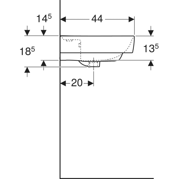 Wandwaschtisch „Renova Plan“, rechteckig 55 × 44 cm in weiß alpin Wandwaschtisch „Renova Plan“, rechteckig 55 × 44 cm in weiß alpin