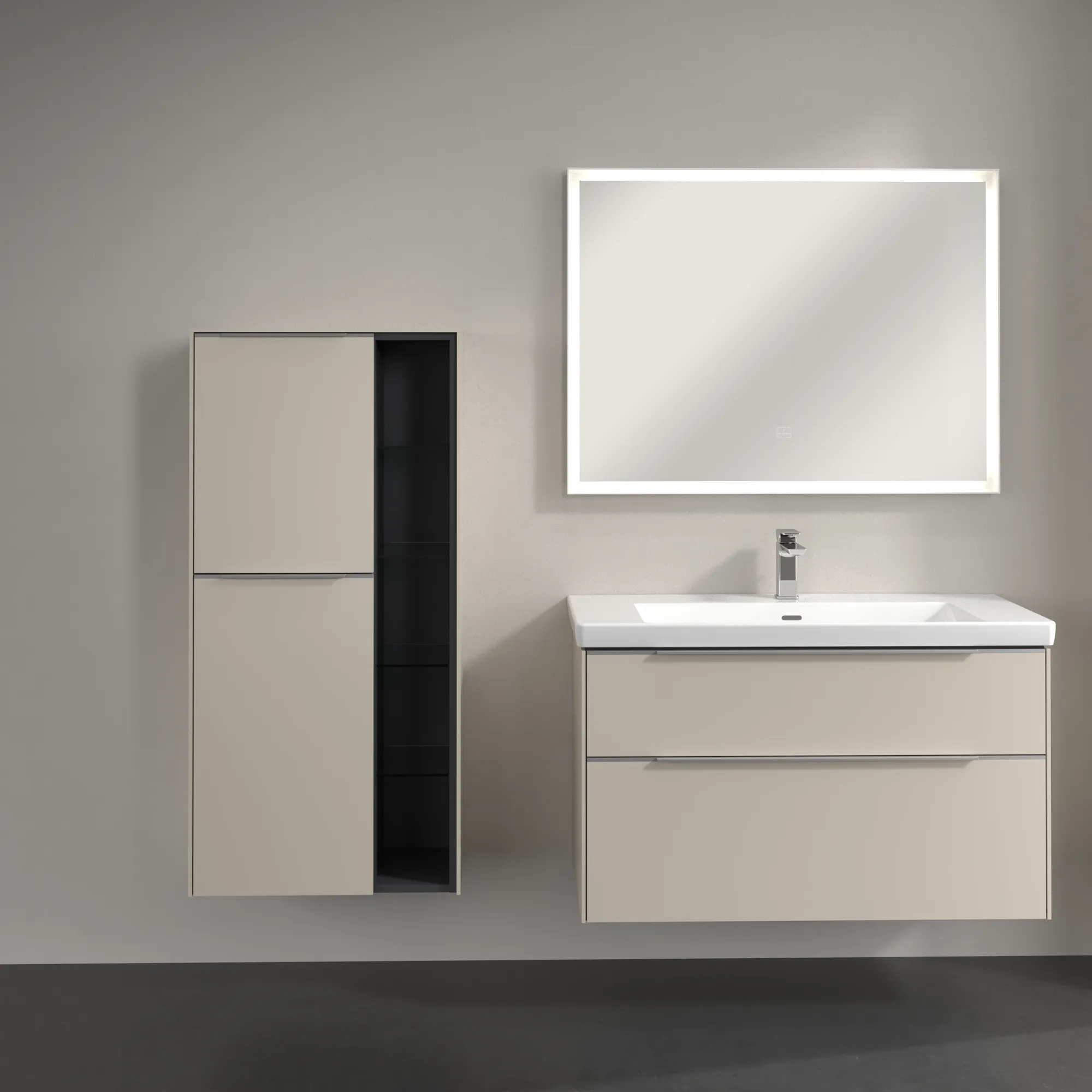 Villeroy & Boch Mittelschrank „Subway 3.0“ 57,4 × 120 × 36,2 × 36,2 cm 2 Türen, Anschlag (Scharnier) links, 2 Türen, Anschlag links