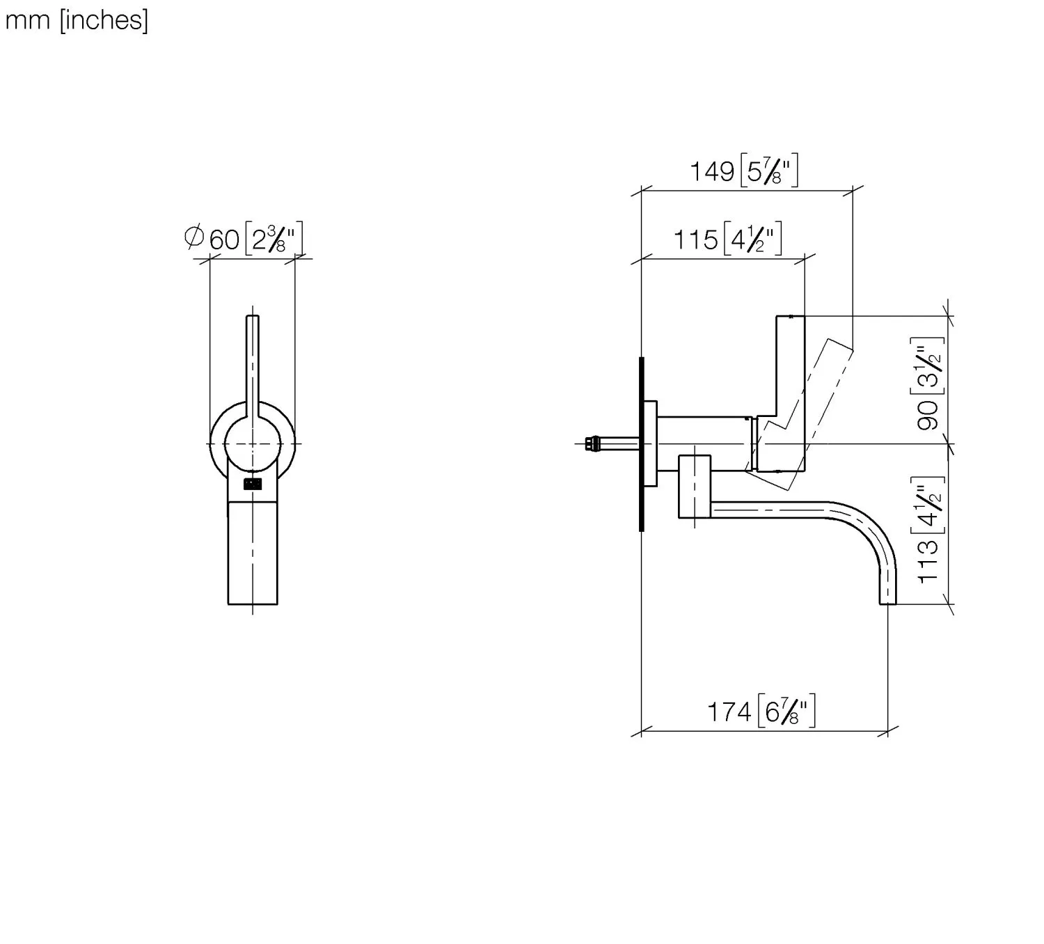 Waschtisch-Wand-Einhandbatterie ohne Ablaufgarnitur MEM Chrom 36805782