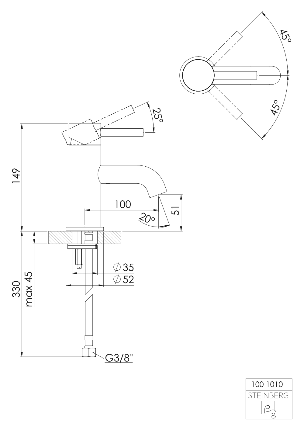 Serie 100 Waschtisch-Einhebelmischbatterie Serie 100 Waschtisch-Einhebelmischbatterie