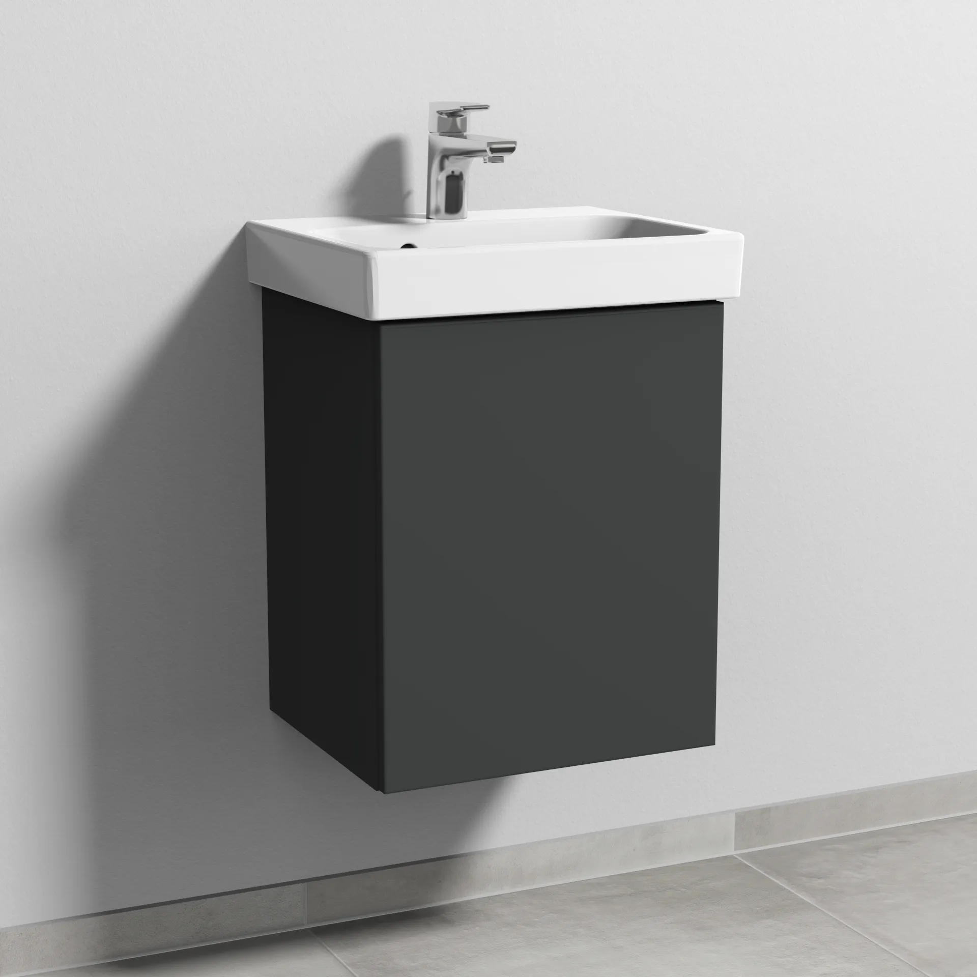 Sanipa Waschtischunterschrank „3way“ 410 × 517 × 353 mm in Graphit (matt), Anschlag rechts
