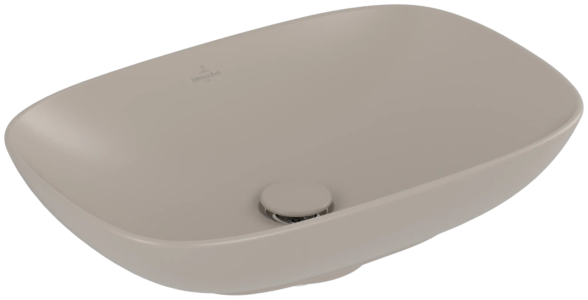 Villeroy & Boch Loop & Friends Aufsatzwaschbecken TitanCeram 560x380mm Rechteck ohne Überlauf Almond CeramicPlus