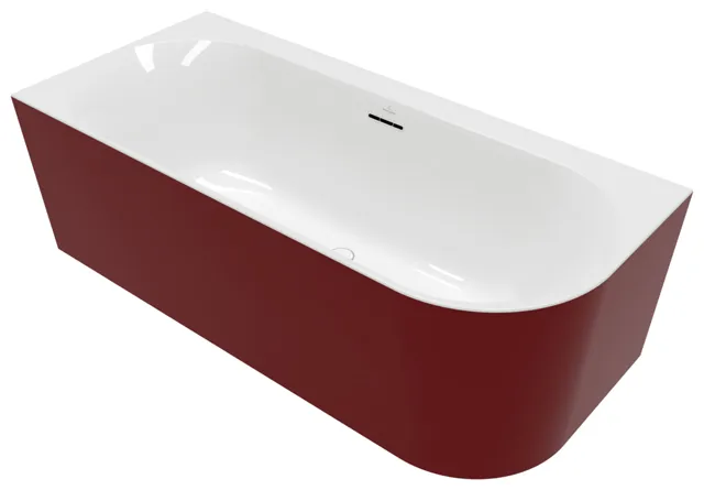 Villeroy & Boch Badewanne mit ovaler Innenform „Loop & Friends“ vorwand oval 180 × 80 cm, links in Weiß Alpin / Colour On Demand