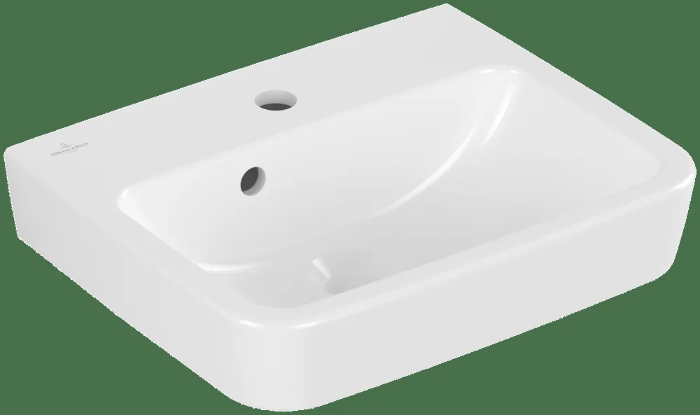 Villeroy & Boch O.novo Handwaschbecken 434445, Eckig, 450x370mm, Weiß Alpin