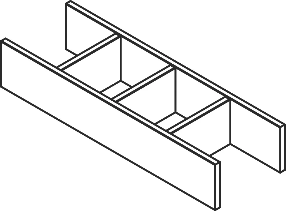 Hansgrohe IntraStoris Schubkasteninnenteilung Modul, Eiche Natur, 115 x 340 mm, massivholz, lackiert matt