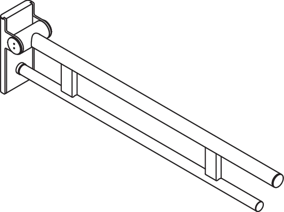 Stützklappgriff Duo, Design A des Systems 900, Edelstahl, PVD, Ausladung 850 mm, in Farbe CK (messing glänzend)