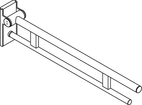 Stützklappgriff Duo, Design A des Systems 900, Edelstahl, PVD, Ausladung 850 mm, in Farbe CK (messing glänzend) Stützklappgriff Duo, Design A des Systems 900, Edelstahl, PVD, Ausladung 850 mm, in Farbe CK (messing glänzend)
