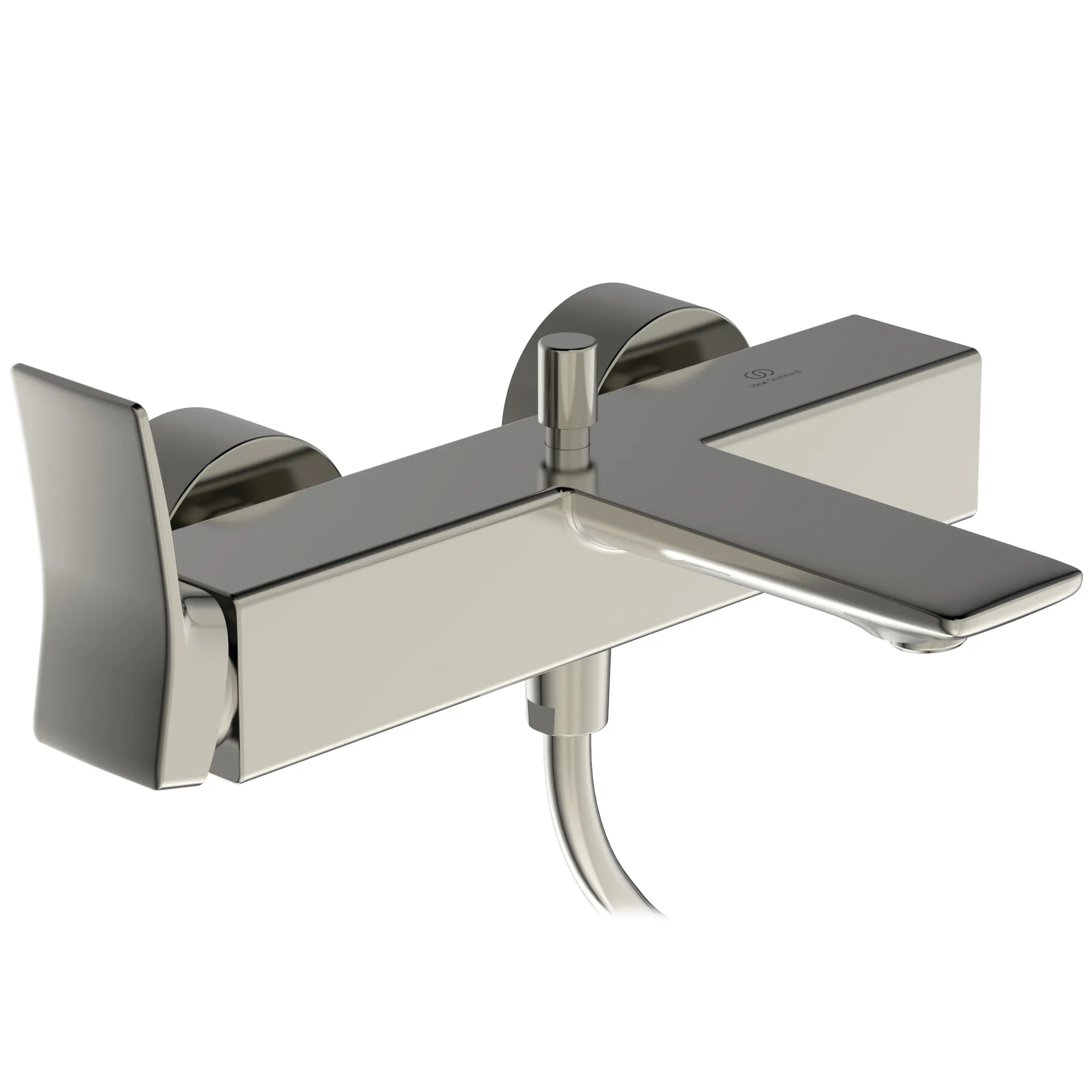 Badearmatur Aufputz Conca, mit Stab-Handbrause, Brauseschlauch und Wandhalter, Brushed Gold Badearmatur Aufputz Conca, mit Stab-Handbrause, Brauseschlauch und Wandhalter, Brushed Gold