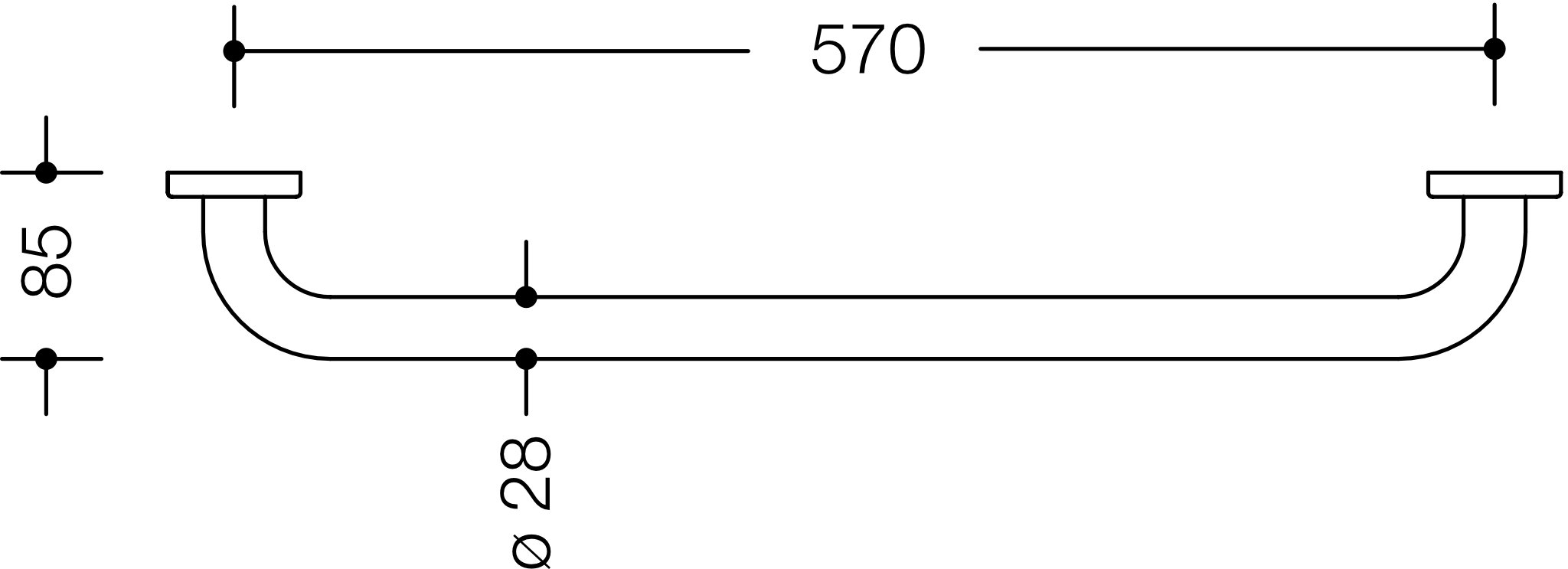 HEWI Handtuchhalter „Serie 477“ 63 cm